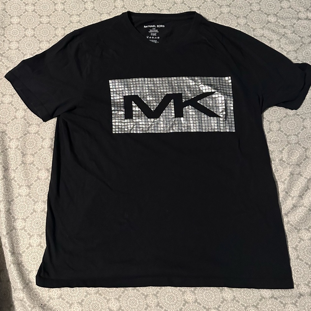 Michael Kors Black Disco MK Logo T-Shirt
